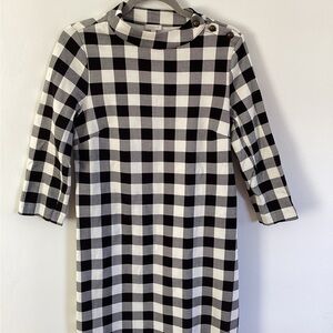 Talbots Black and White Checkered Dress